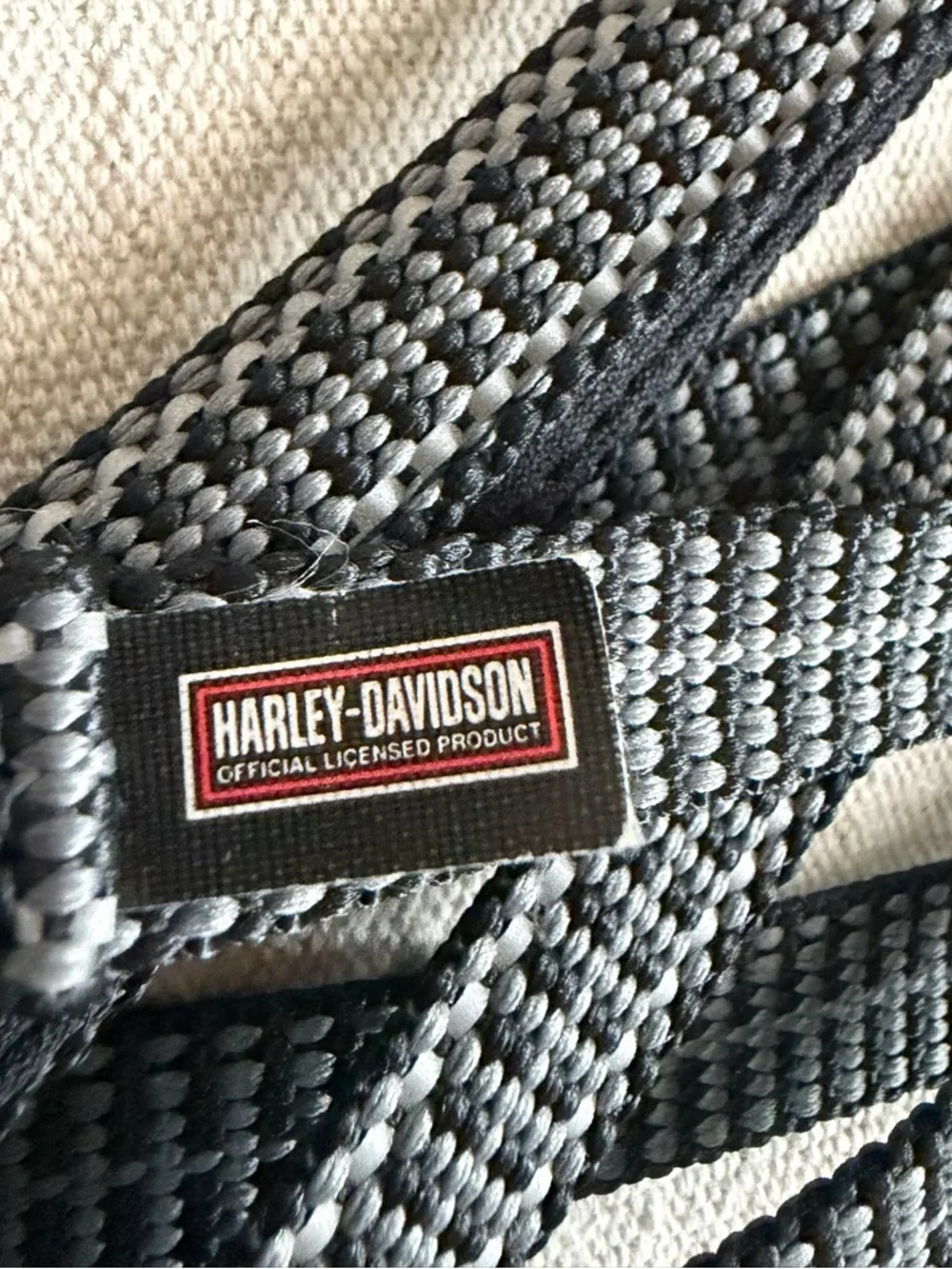 Harley-Davidson Reflective Dog Leash Orange Black & Grey Plush Handle 2pc Lot